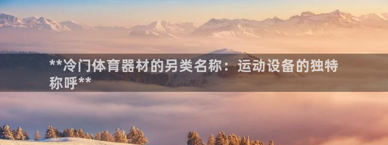 杏宇集团是什么电影：**冷门体育器材的另类名称：运动